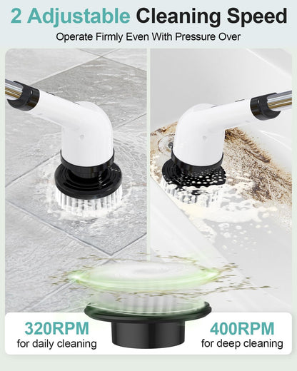 Electric Spin Scrubber With 7 Replaceable Brush Head